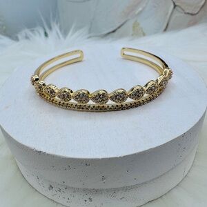 Diana Sparkly 18K Gold Plated Cuff Bracelet